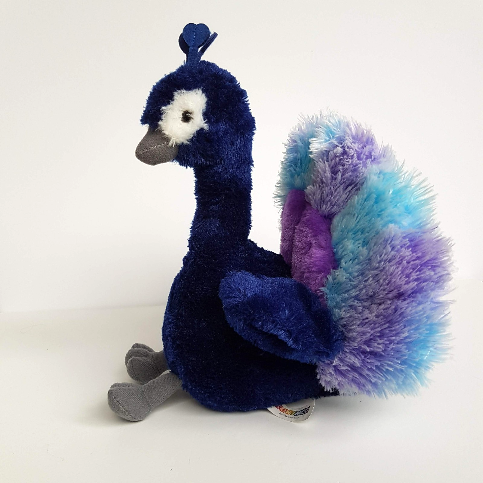 Korimco BLUE PURPLE PEACOCK Bird Plush 29cm Stuffed Animal Soft Toy Lil Friends4