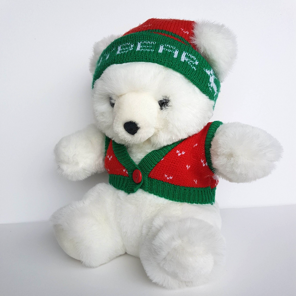 Myer MYBEAR II CHRISTMAS BEAR Plush Teddy Bear 32cm VINTAGE Stuffed Animal1
