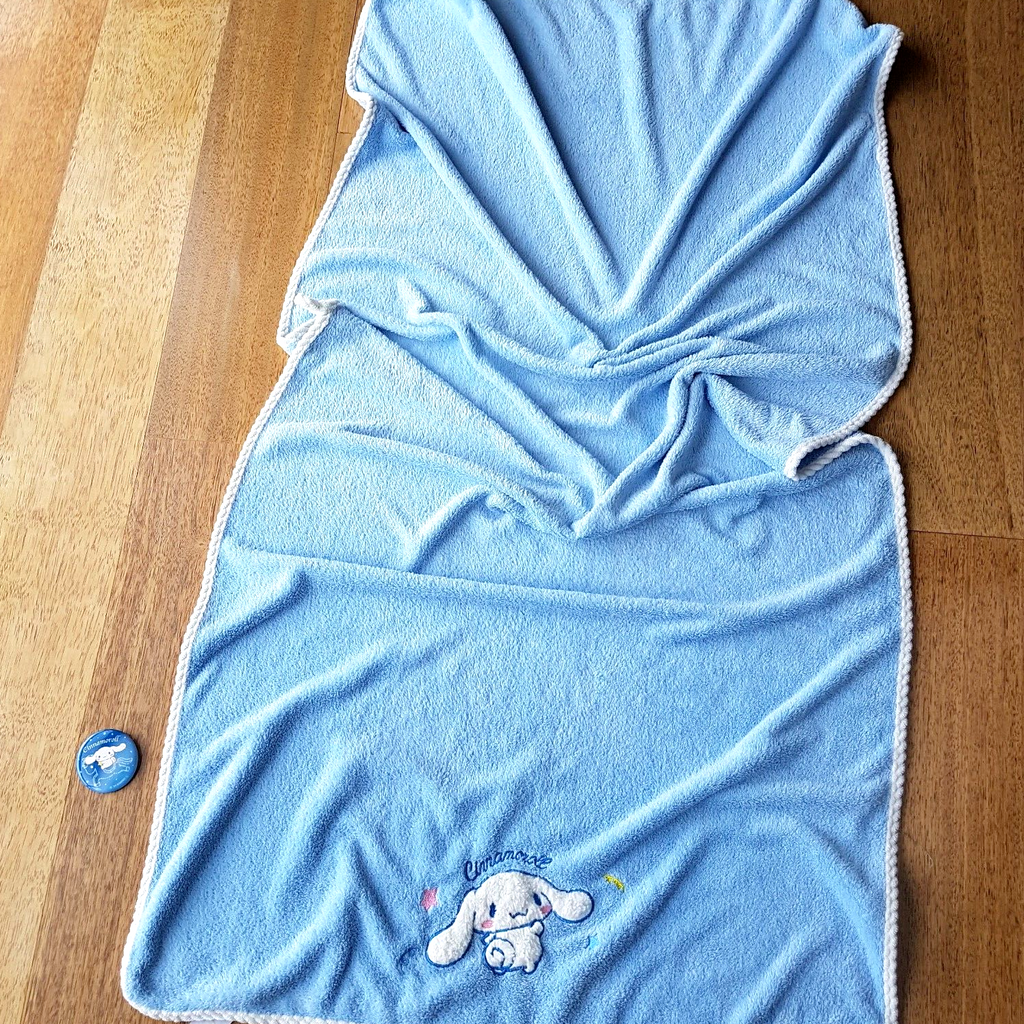 Cinnamoroll KIDS BATH TOWEL 135 x 70cm Blue Bathroom Shower + Badge Pin Cute5