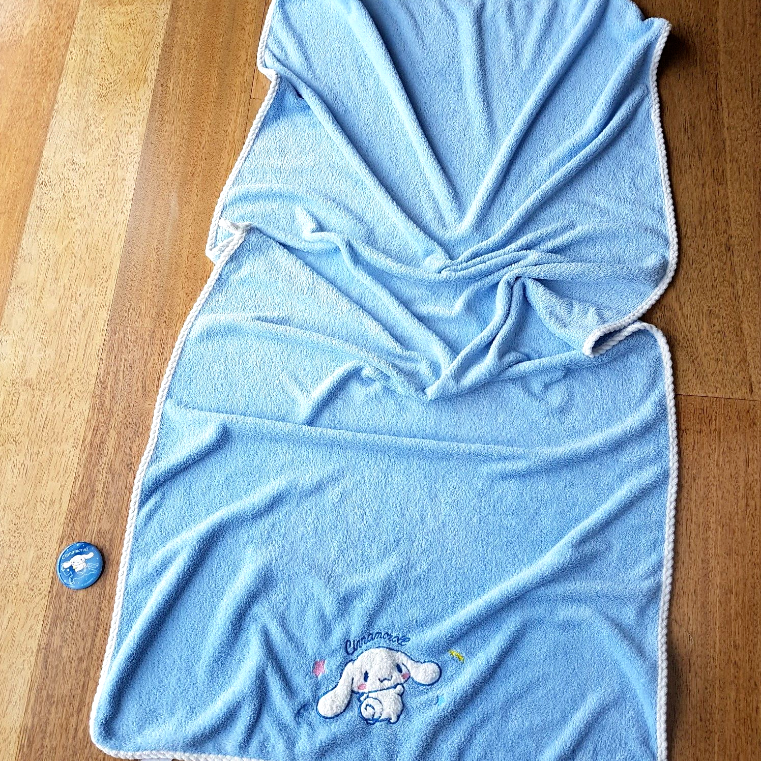 Cinnamoroll KIDS BATH TOWEL 135 x 70cm Blue Bathroom Shower + Badge Pin Cute5