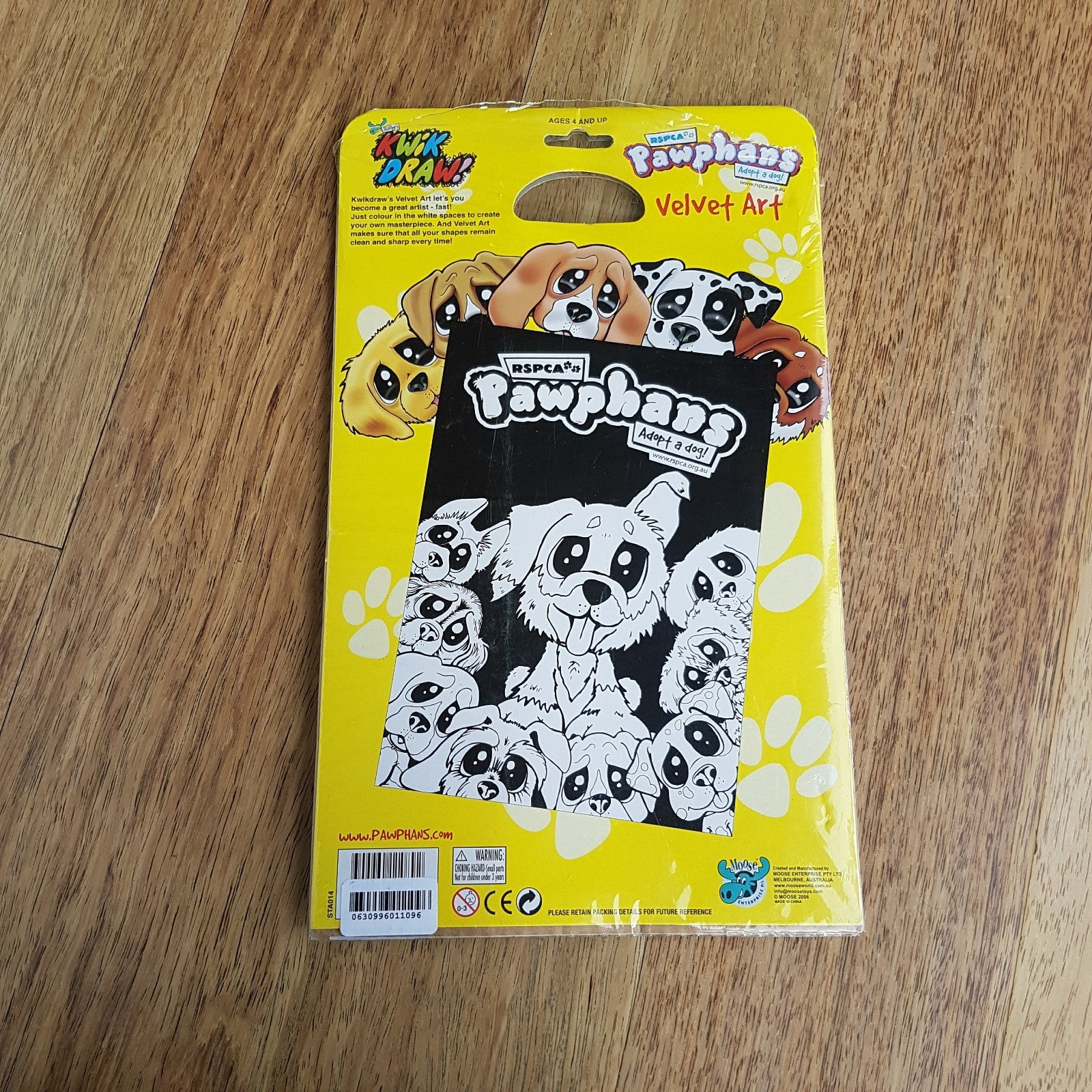 Super Rare PAWPHANS VELVET ART Activity Pack 2006 Collectible RSPCA Adopt A Dog7