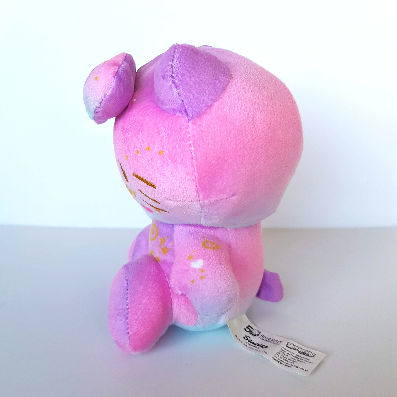 HELLO KITTY 18cm 50th ANNIVERSARY Cat Plush Rainbow Gold Stuffed Animal Soft Toy5