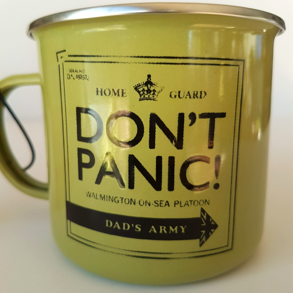Dad's Army DON'T PANIC ENAMEL MUG 2012 Military Comedy TV Series CHIPPED Gift8