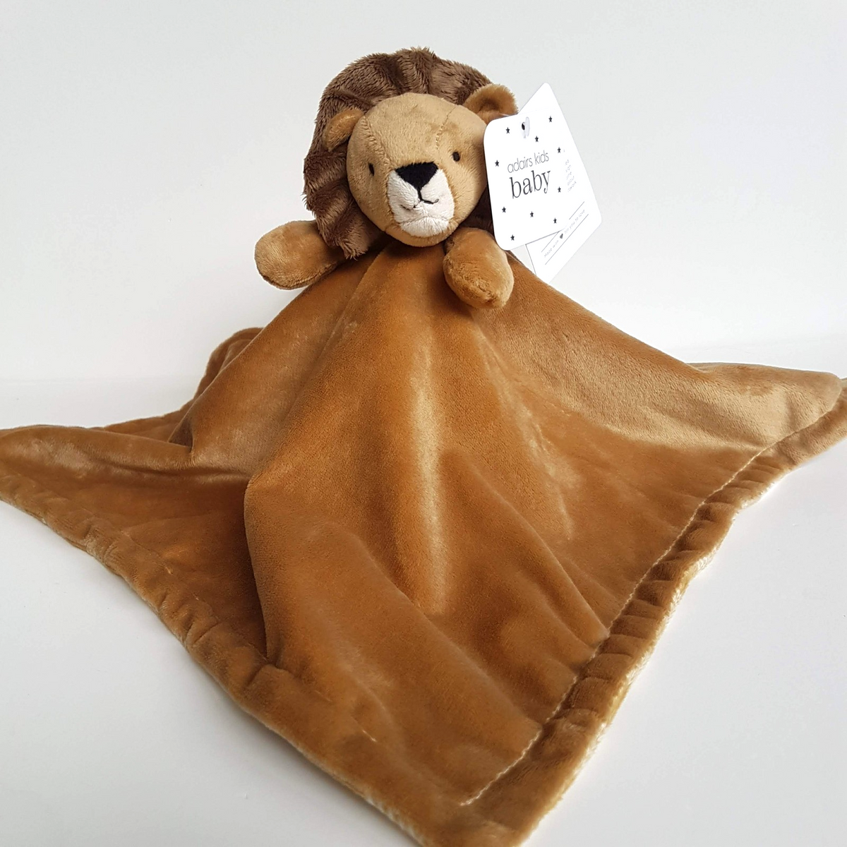 Adairs BROWN LION Lovey Security TAGS Comforter Wild Cat Sleep Soother Soft Toy0