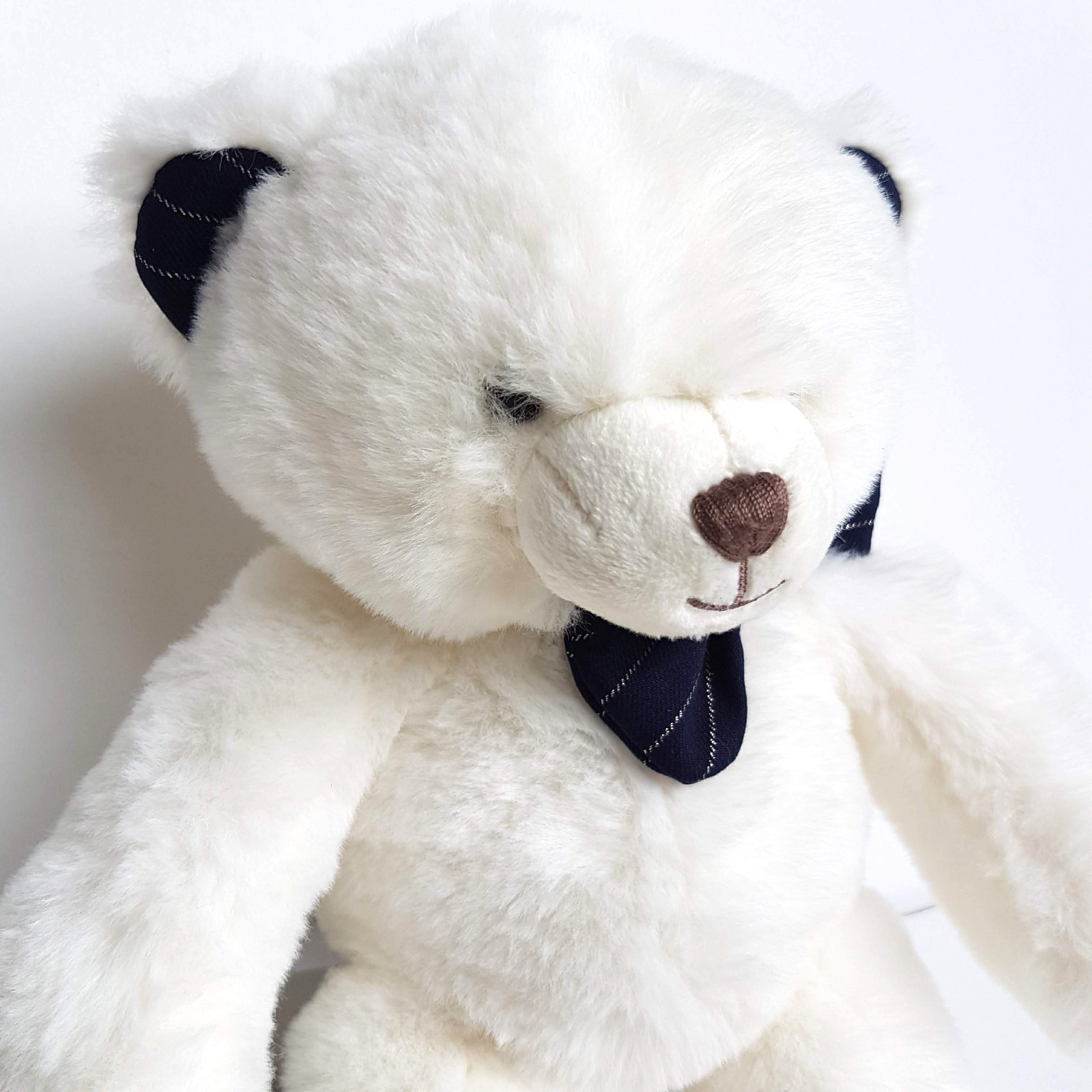 Histoire D'Ours WHITE TEDDY Plush 30cm Navy Stuffed Animal Soft Toy Preppy Chic2