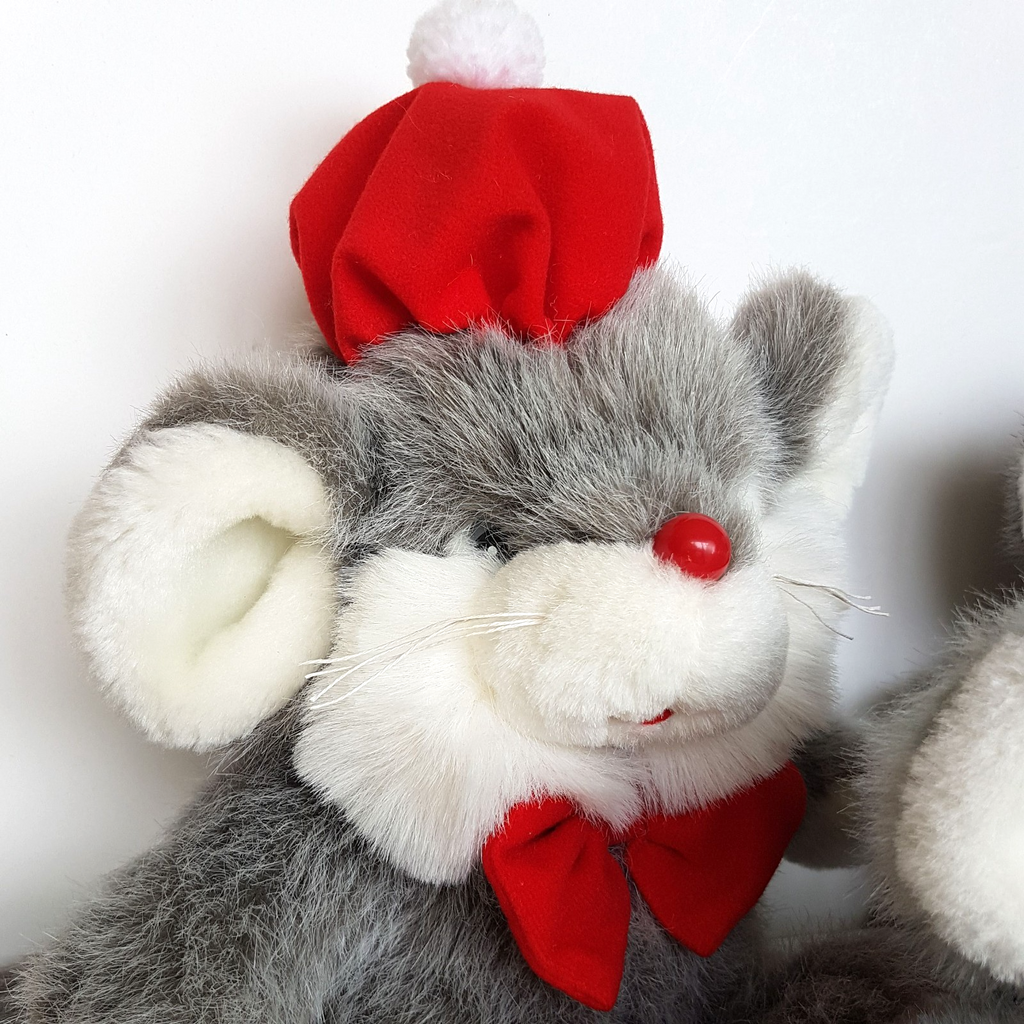 VTG Commonwealth CHRISTMAS MOUSE FAMILY Decoration Plush Soft Toy Stuffed Animal2