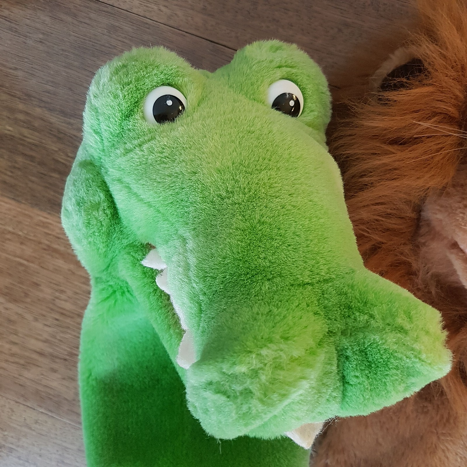 DAKIN Puppet LION & CROCODILE ALLIGATOR Stuffed Animal Vintage Soft Toy Hand3