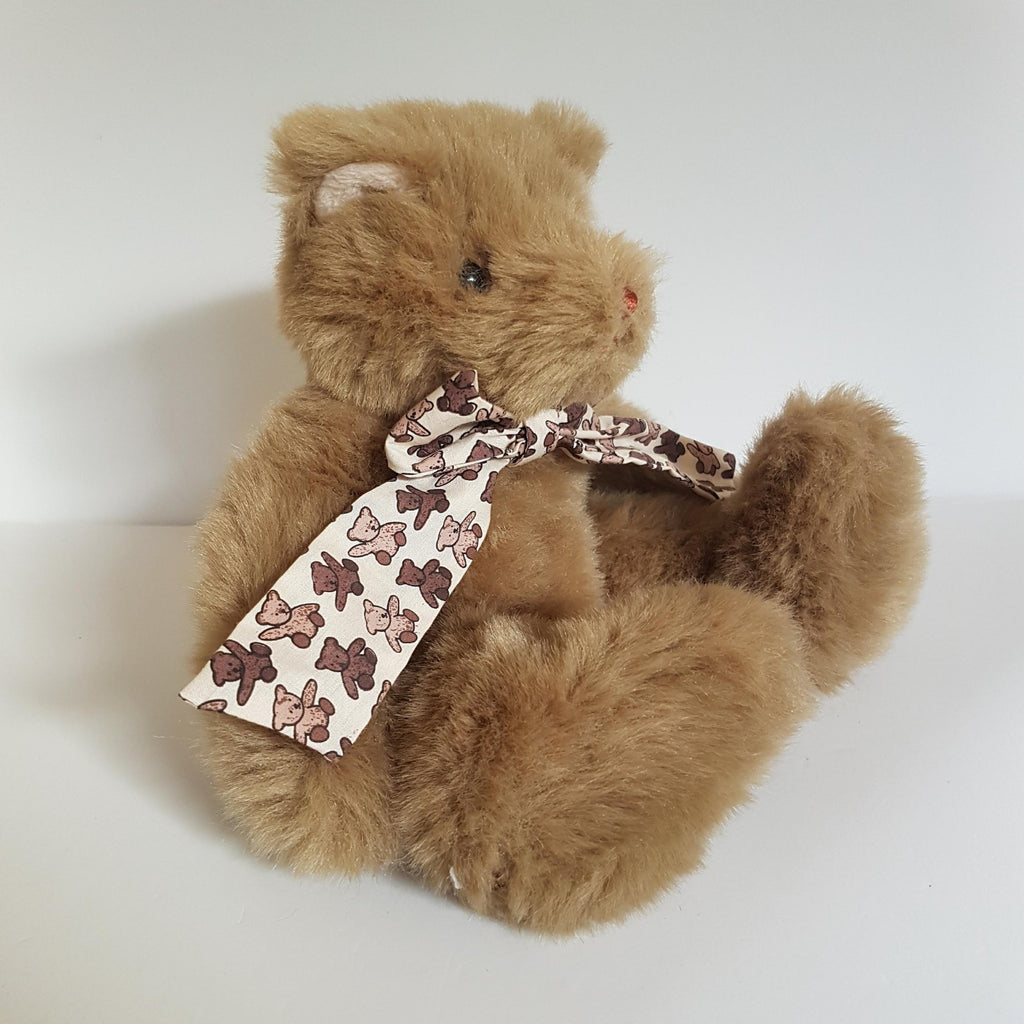 Floppy TEDDY BEAR Bow 32cm Plush Soft Toy Heavy Stuffed Animal Cuddly Beanbag0