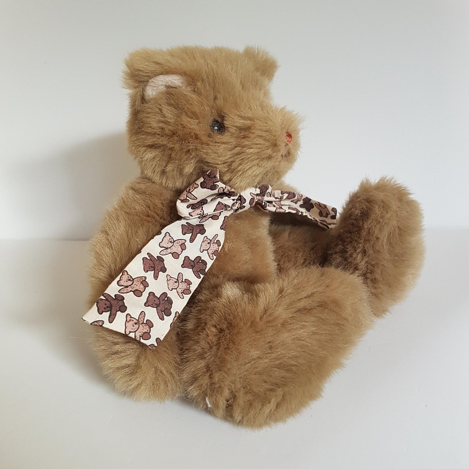 Floppy TEDDY BEAR Bow 32cm Plush Soft Toy Heavy Stuffed Animal Cuddly Beanbag0