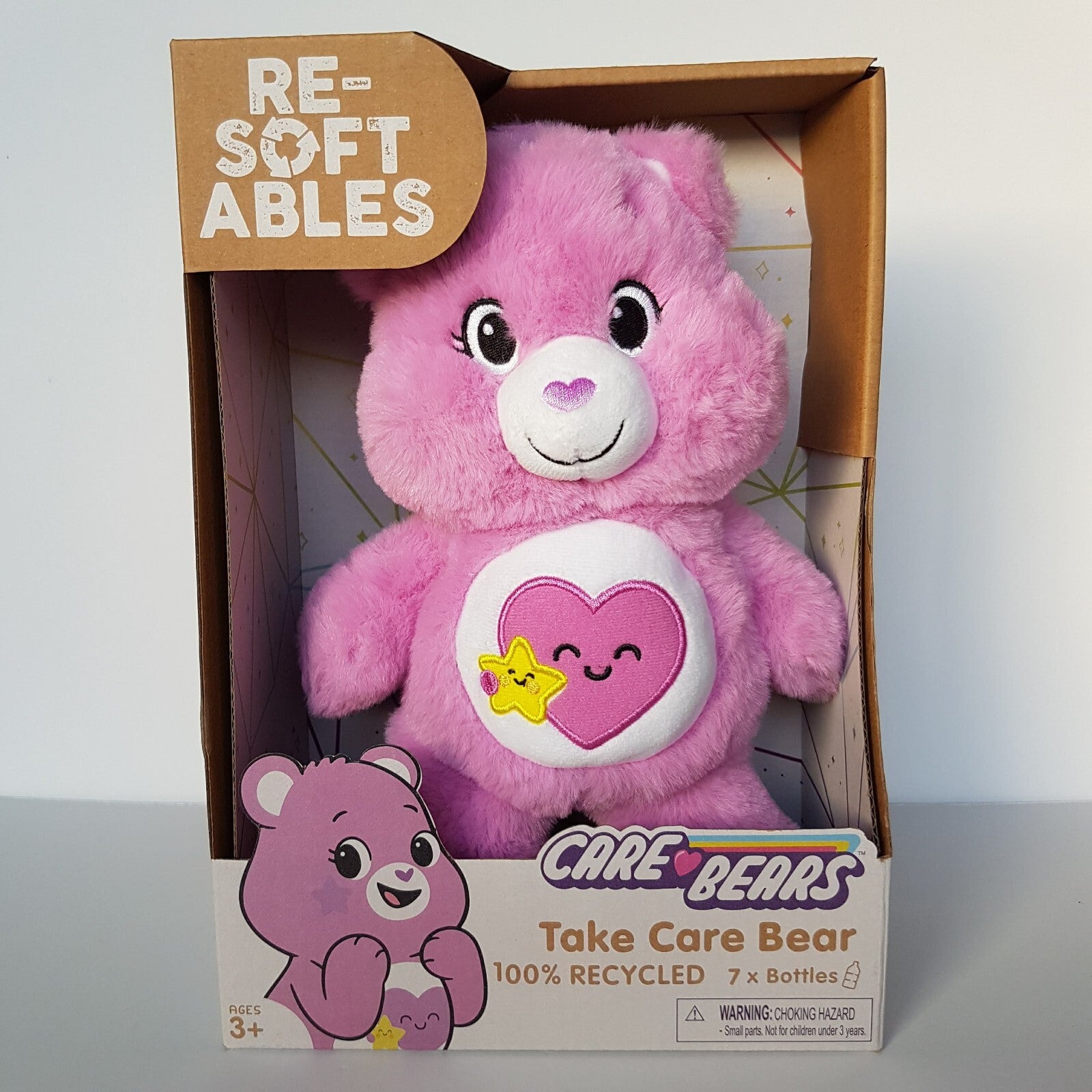 NIB Re Softables TAKE CARE BEAR Heart Star Plush Purple Stuffed Animal Soft Toy0