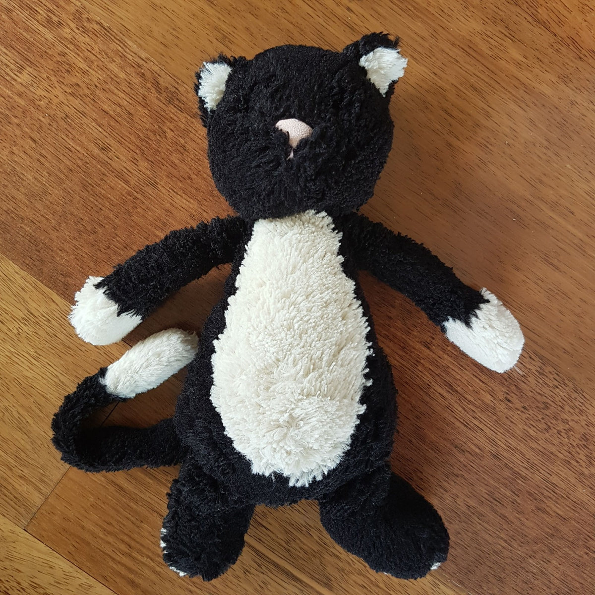 Jellycat Bashful BLACK & WHITE CAT Tuxedo Kitten Soft Toy Stuffed Animal 30cm0