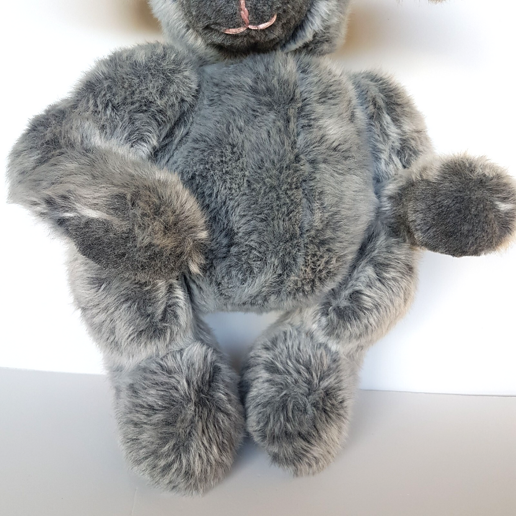 Jointed HANDMADE GREY BUNNY RABBIT 34cm Plush Weighted Stuffed Animal Soft Toy12