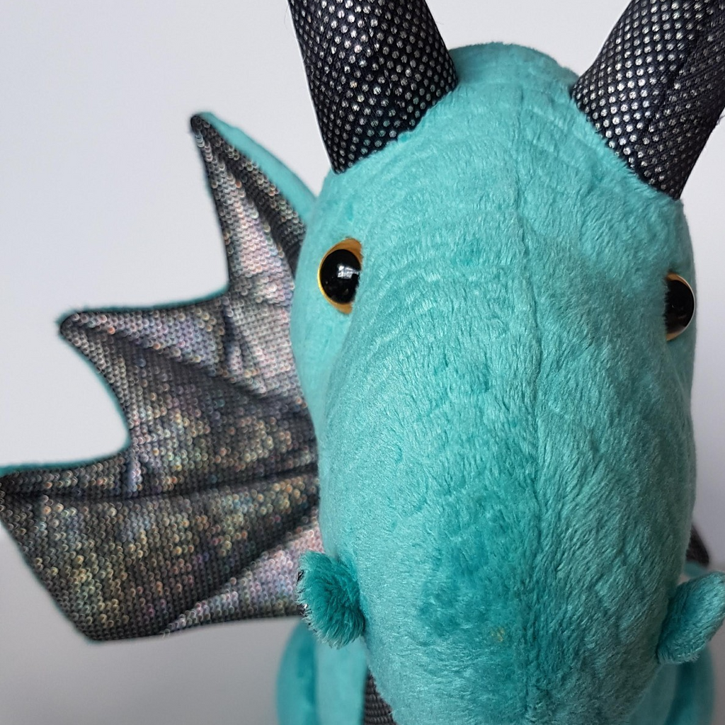 Target LARGE DINO DRAGON Plush Fantasy Stuffed Animal Soft Toy Blue Green Holo7