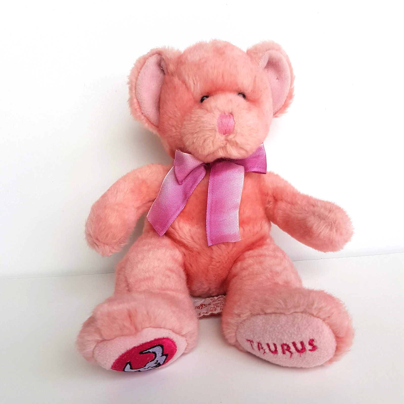 Russ TAURUS Star Sign Astrology Pink BIRTHDAY TEDDY BEAR Soft Toy Stuffed Animal0