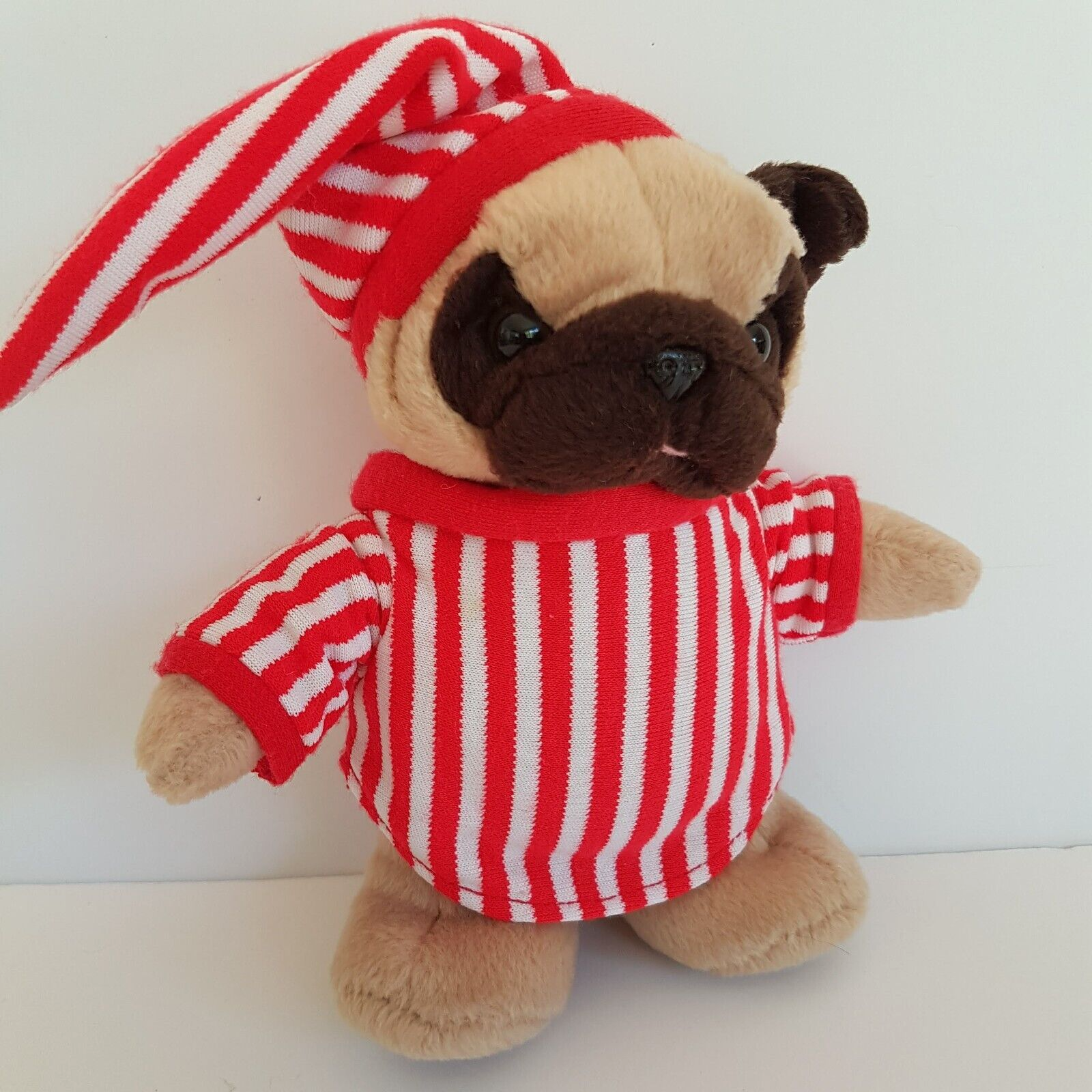 Bestever PUG PUPPY DOG Plush PYJAMAS 6” Stuffed Animal Pet Soft Toy NO SOUND0