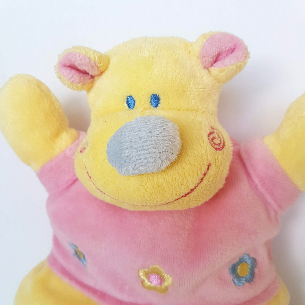 Jolly Baby HIPPO RATTLE PLUSH Lovey Soft Toy 21cm Stuffed Animal 2003 Pastel4