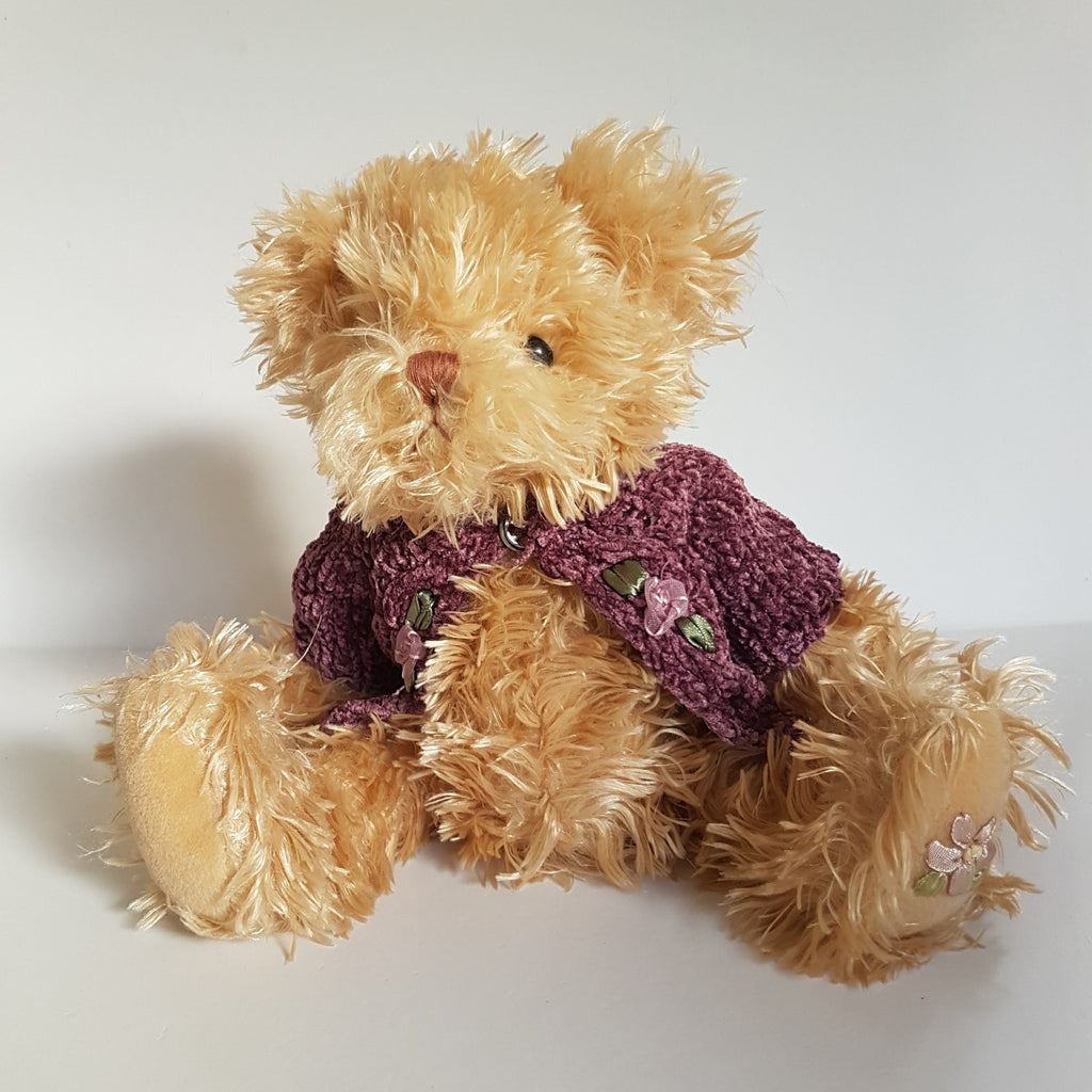 Sweet SETTLER BEAR TEDDY BEAR 29cm Plush Soft Toy Rose Cardigan Stuffed Animal0