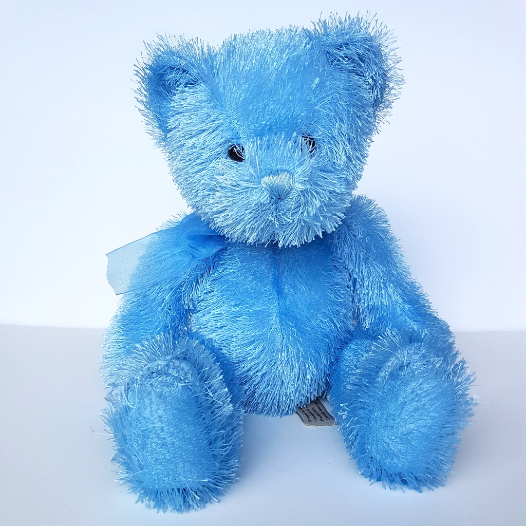 Soft Cuddles CANDY BLUE Teddy Bear 35cm Plush Soft Toy Stuffed Animal Bow Floppy3