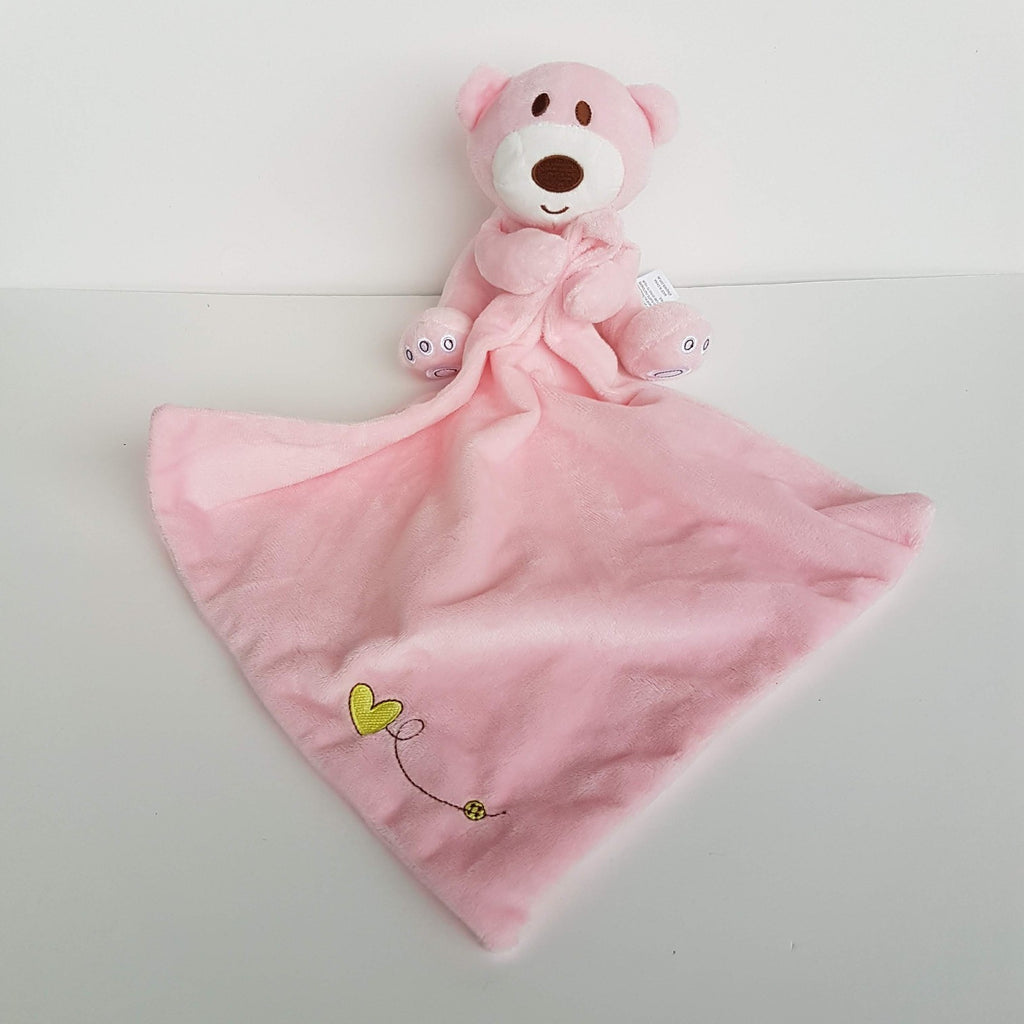 Ollies Place PINK BEAR Lovey Plush Baby Comforter Security Blanket Soft Toy Cute3