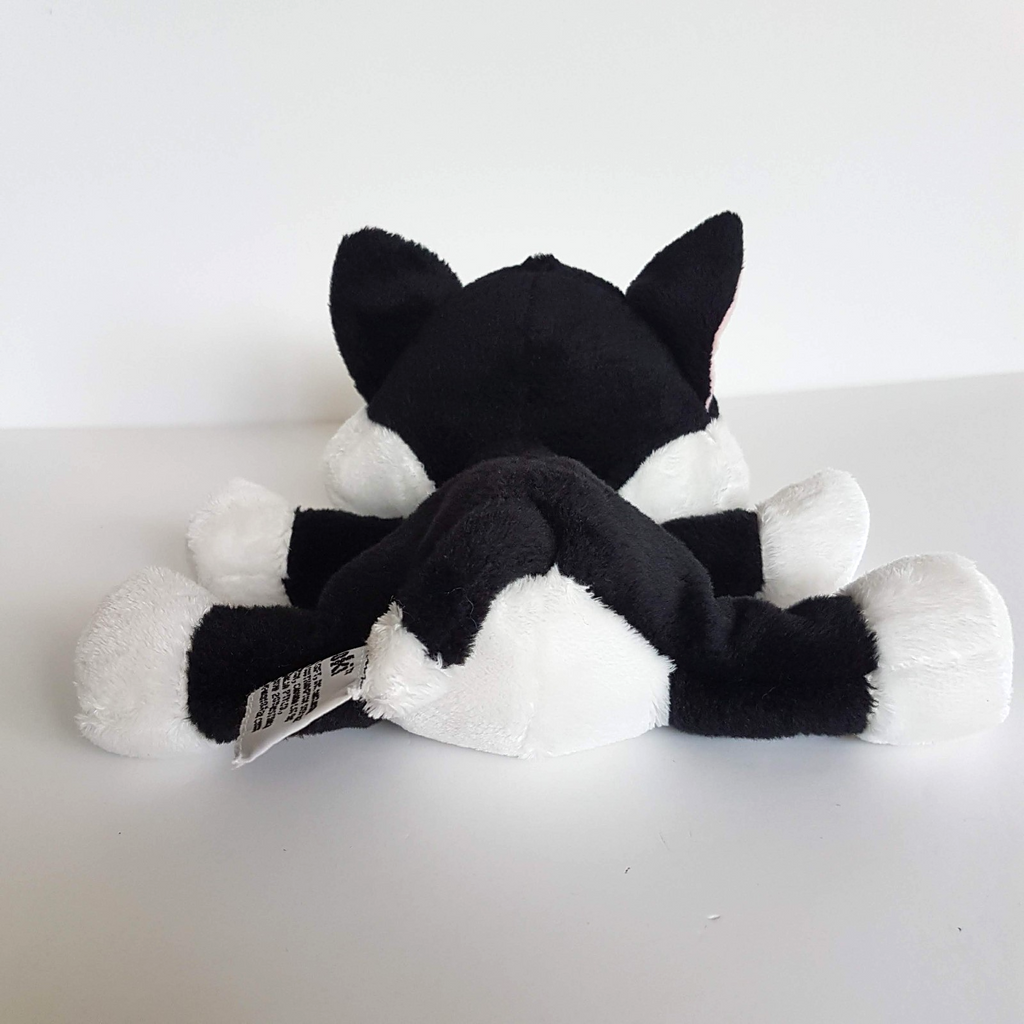 RUSS Lil Peepers CAT LOKI Black & White Plush Stuffed Animal Soft Toy Green Eyes3