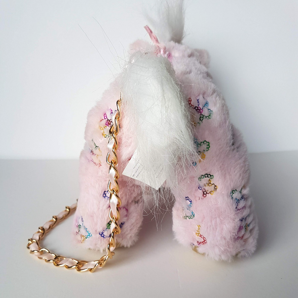 Olly & Me UNICORN BAG PLUSH Pink Flower Sequin CUTE Kids Bag Purse Rainbow Toy8