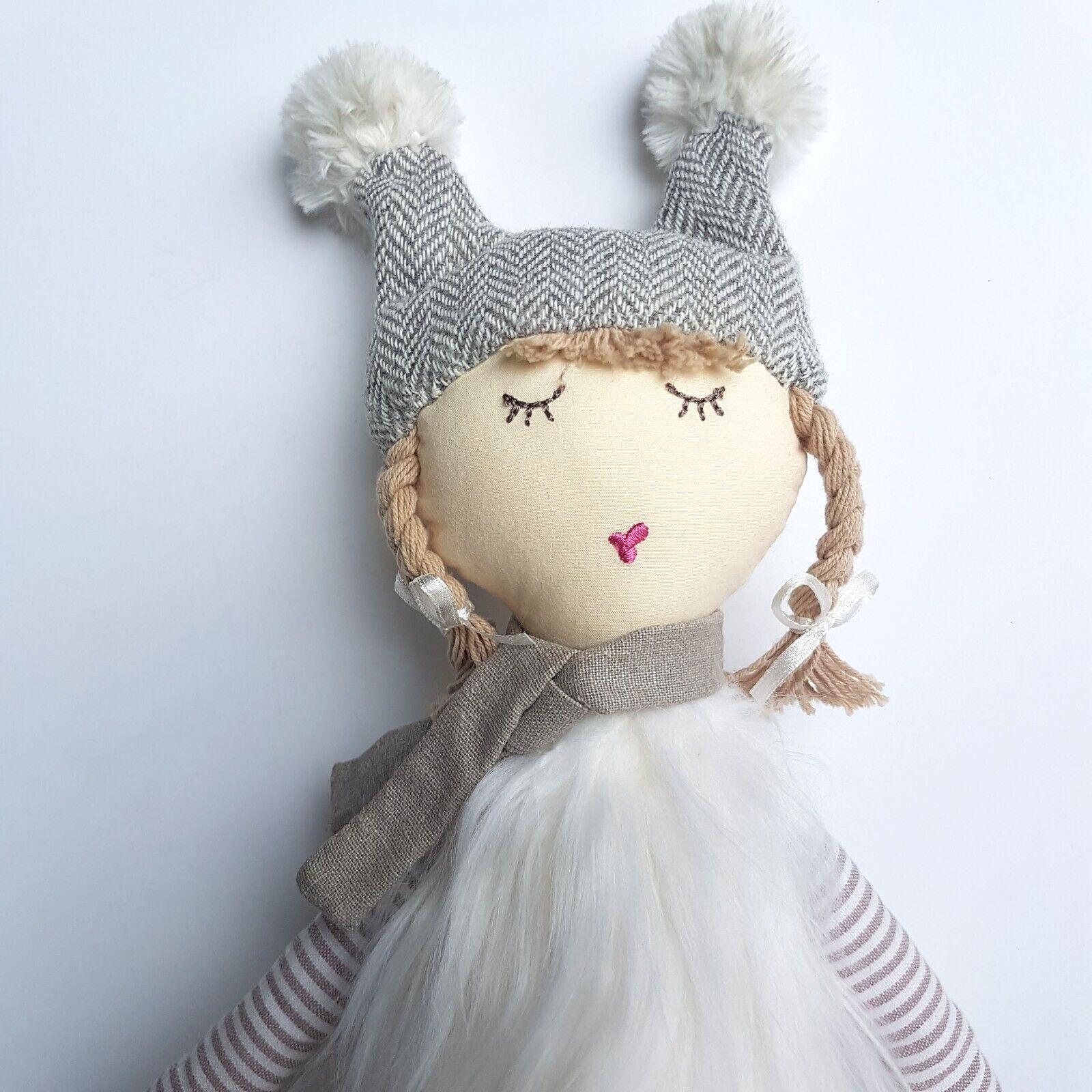 Nana Huchy WINTER FAIRY Rag Doll 58cm Soft Toy  Silver Glitter Long Legs Cute1