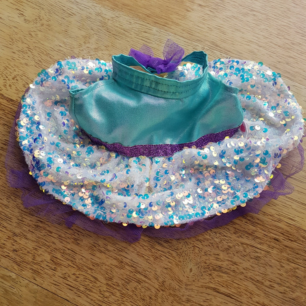 Build a Bear SEQUIN TULLE DRESS JEWEL Teal Purple Outfit Clothes Aurora Borealis1
