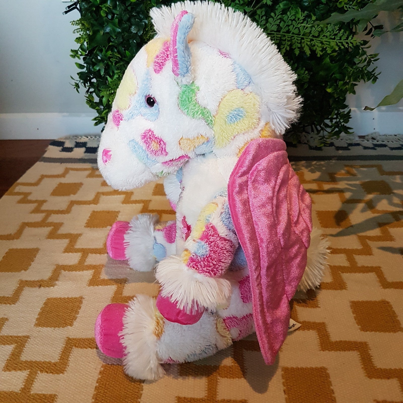 Target FLOWER PEGASUS Plush 51cm Soft Toy Magical White FANTASY Stuffed Animal3