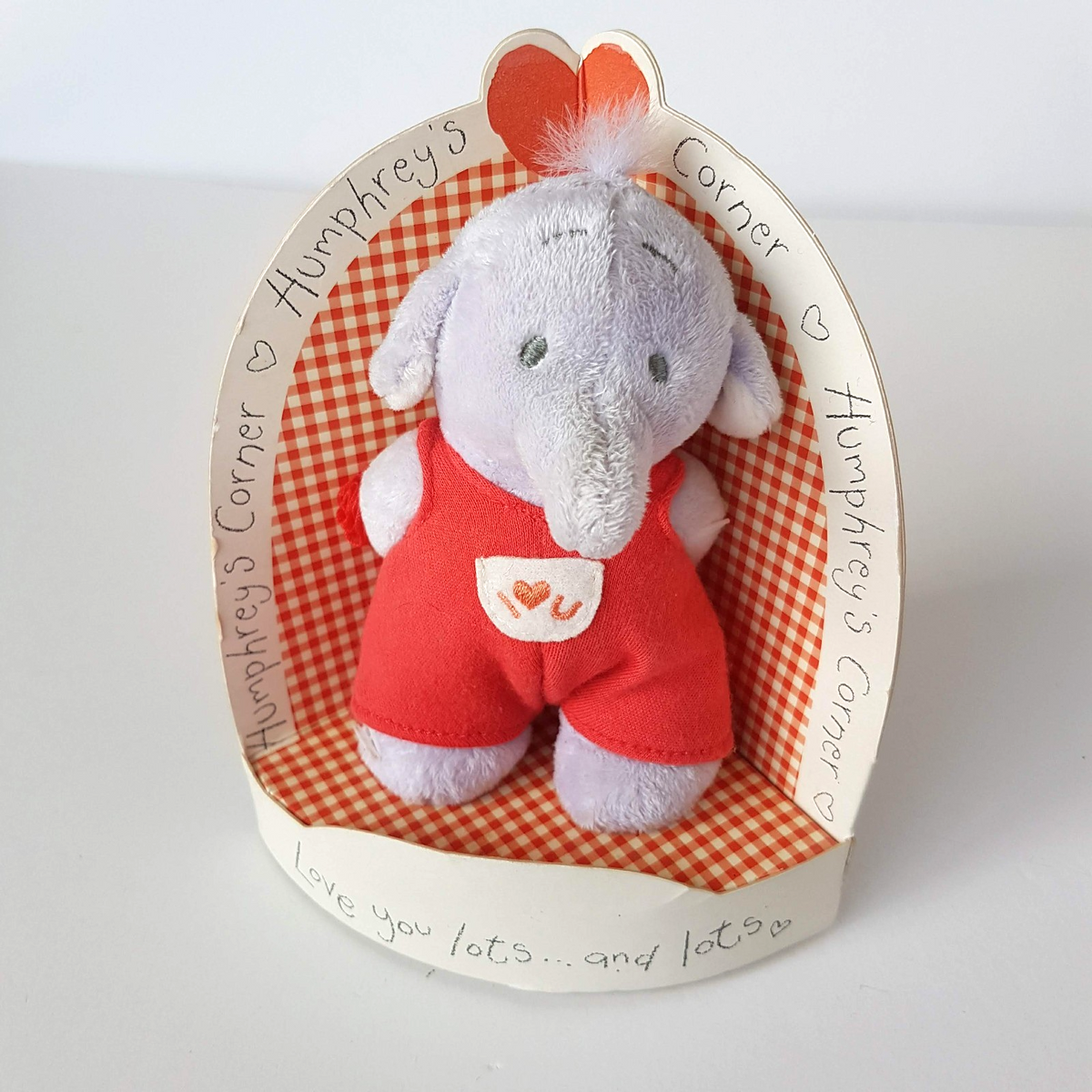 Humphrey's Corner BABY JACK Elephant Dungarees I Love You Hearts Plush Soft Toy2