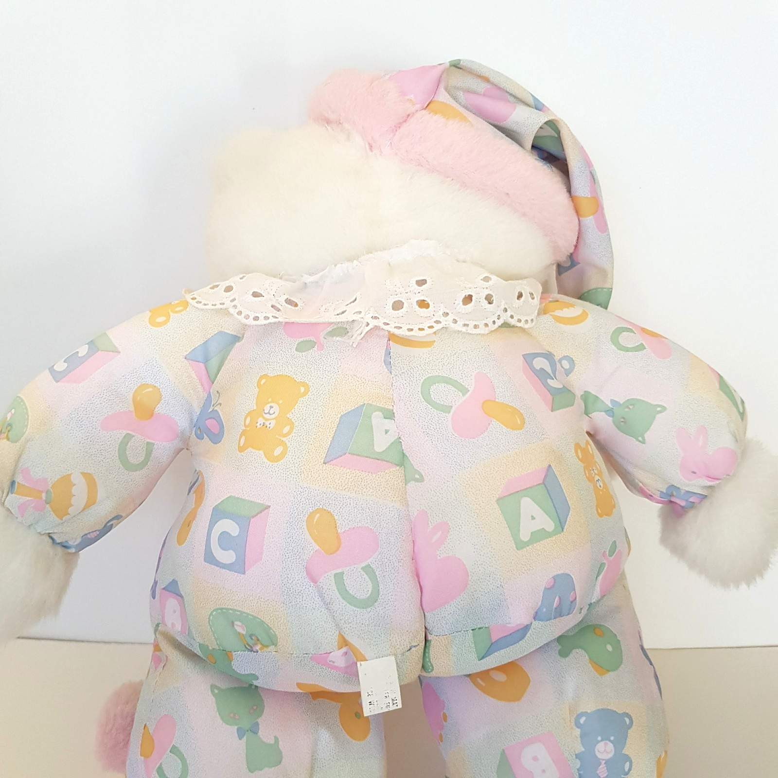 RARE Vintage Interpur BEDTIME BEAR Bunny Slippers 46cm Plush Soft Toy Rare Retro10