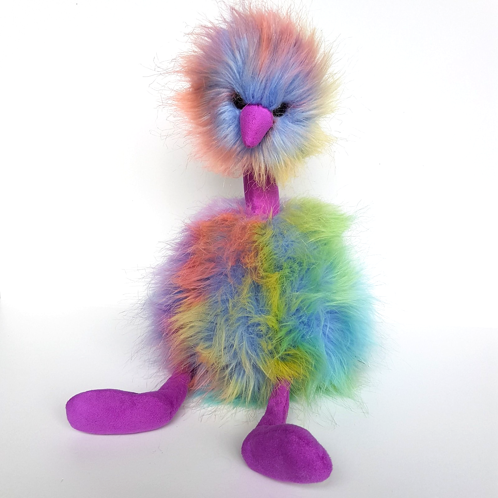 Jellycat RAINBOW POMPOM OSTRICH 37cm Retired Stuffed Animal Bird Soft Toy Cute2