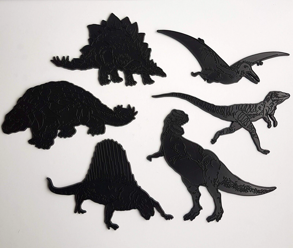 RARE 70s FRANK DOWN Dinosaur Drawing Templates Prehistoric Art Craft Supplies0