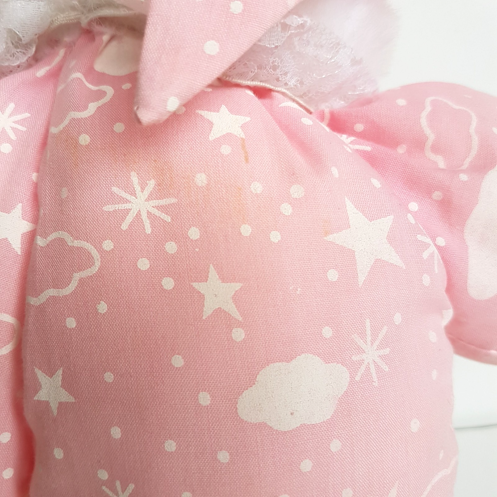 Vintage TEDDY IN BUNNY SLIPPERS Plush 34cm Pink Pyjamas Stuffed Animal Soft Toy9