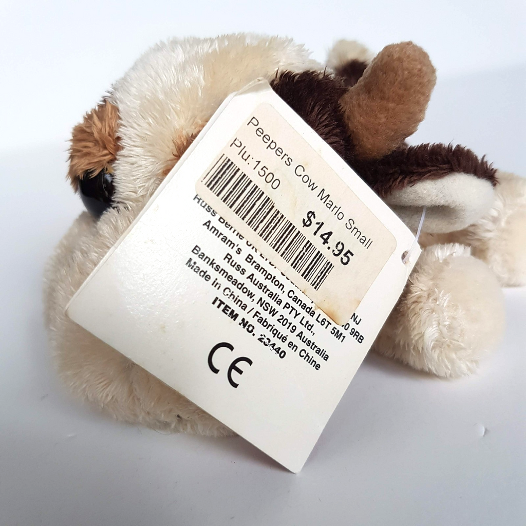 Russ PEEPERS COW BULL MARLO Floppy Plush TAG Small 12cm Soft Toy Stuffed Animal9