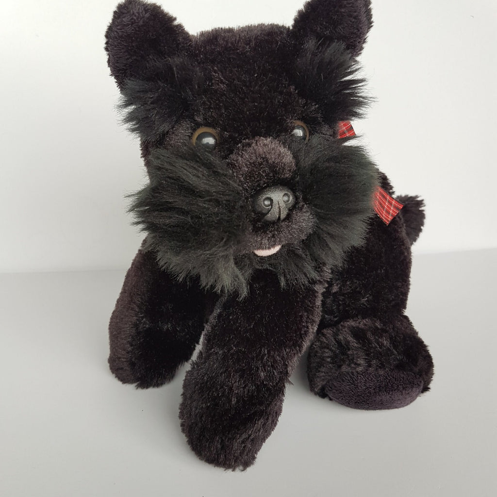 BLACK SCOTTISH TERRIER DOG Plush Toy Stuffed Animal Scruffy Scotch Soft Toy Cute3