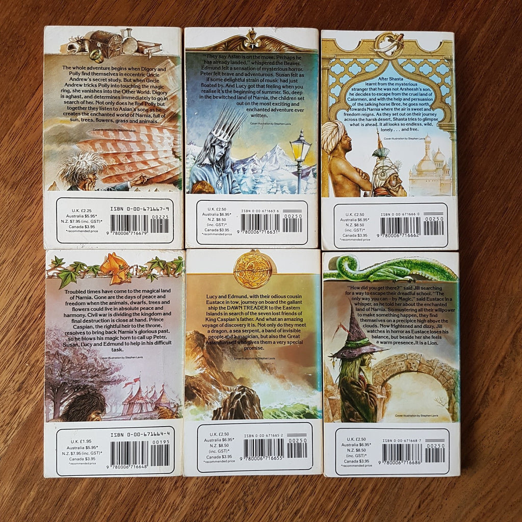 C.S Lewis NARNIA BOOK 1 6 Bundle Lion Witch Caspian Vintage Fiction Fantasy Lot14