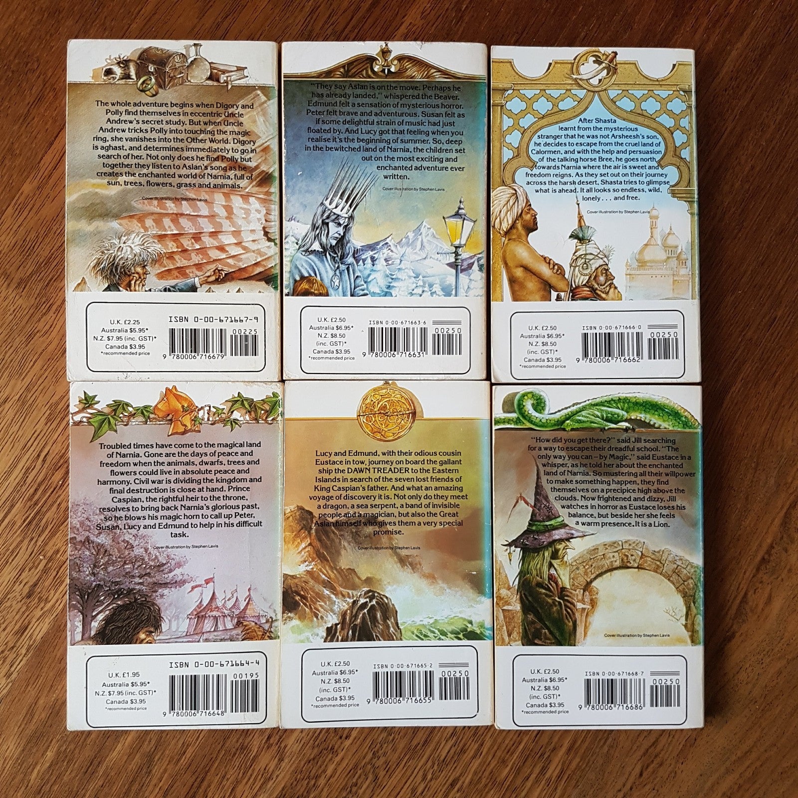 C.S Lewis NARNIA BOOK 1 6 Bundle Lion Witch Caspian Vintage Fiction Fantasy Lot14