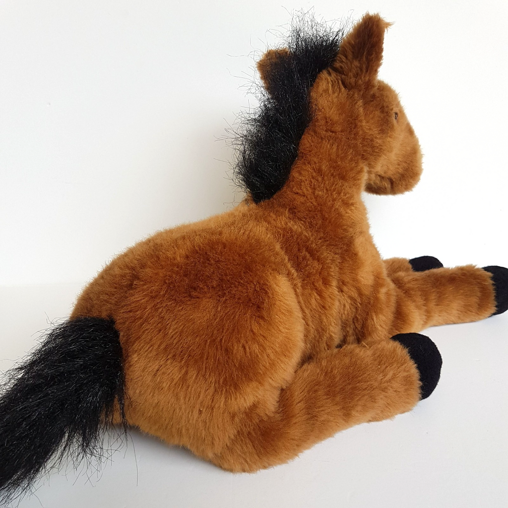 Unbranded LAYING HORSE Pony Plush 36cm long Stuffed Animal Thoroughbred Soft Toy10