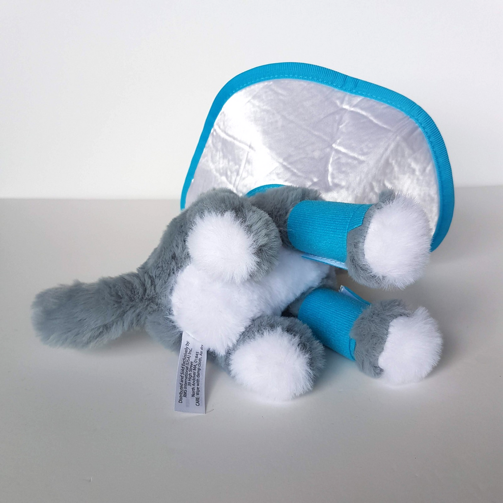 CAT AT THE VET Plush Stuffed Animal Kitten Soft Toy Get Well Pet Cone Bandages7
