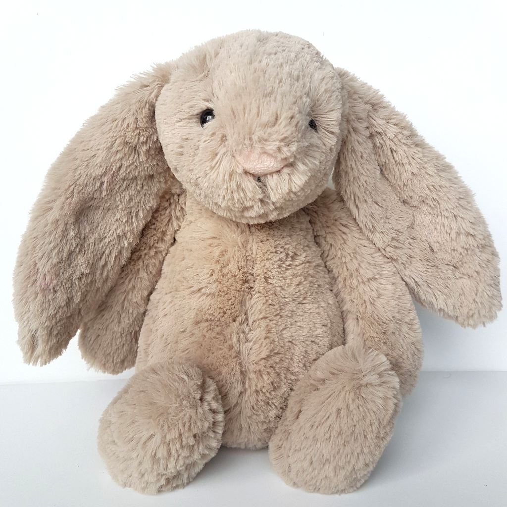 Jellycat BEIGE BASHFUL BUNNY Medium 12" Plush Stuffed Animal Soft Toy3