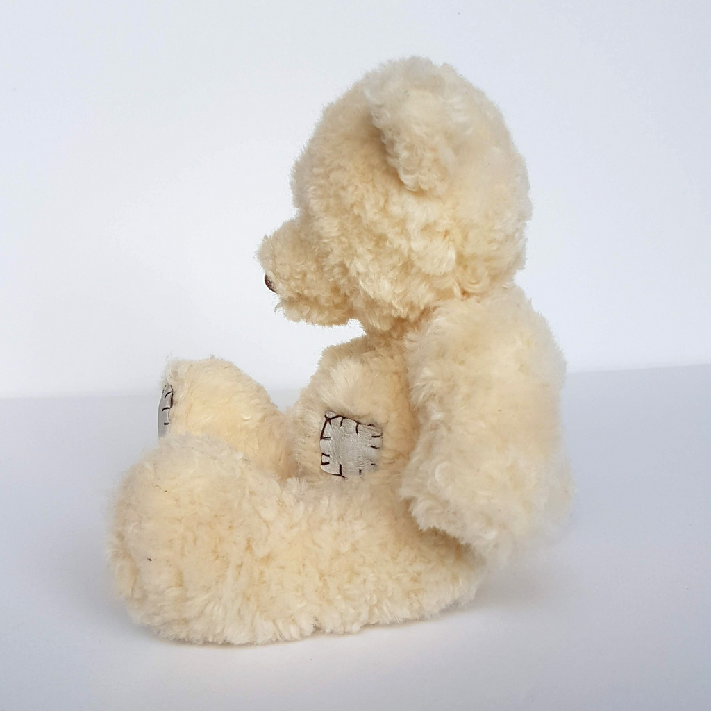 Korimco Cream PATCH TEDDY BEAR 22cm Plush Soft Toy Stuffed Animal Patchwork4
