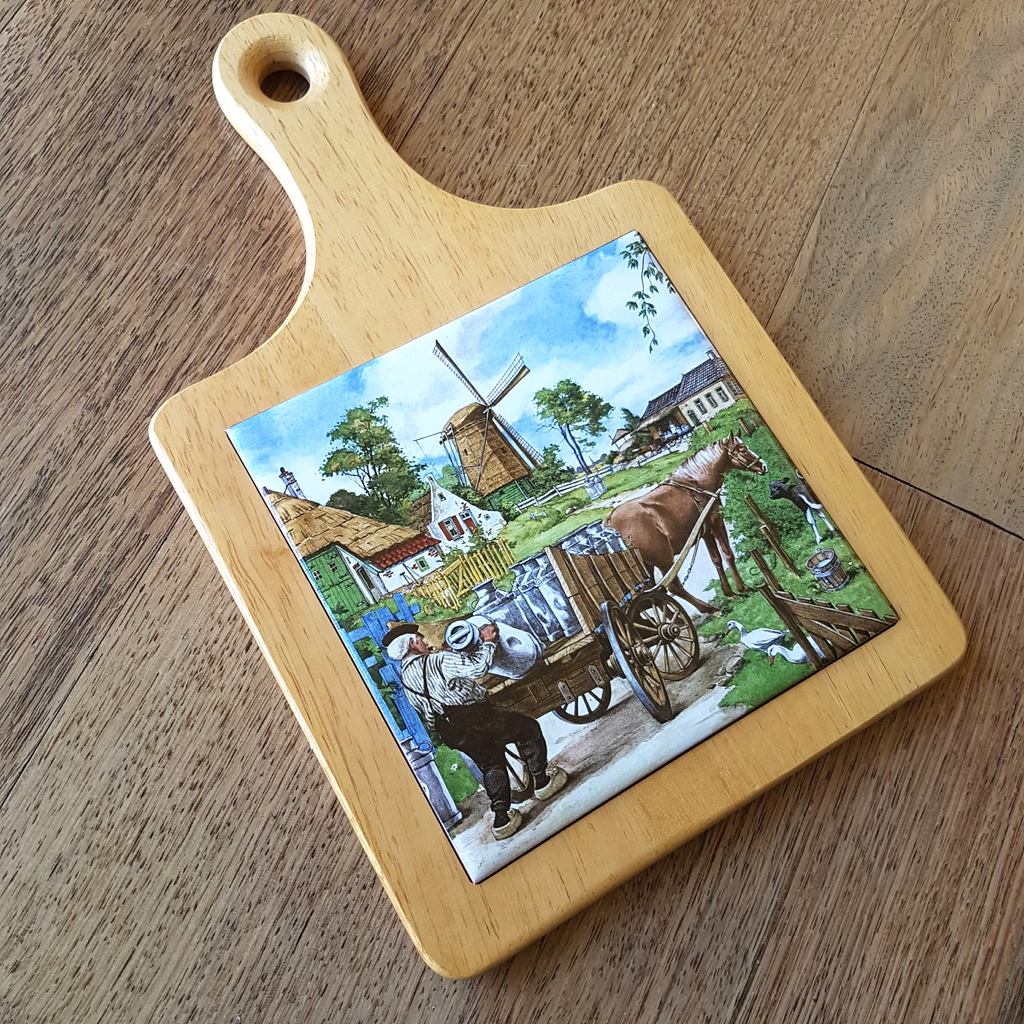 Ter Steege MILK MAN Horse Print Mounted Tile Decorative Dutch Holland History1
