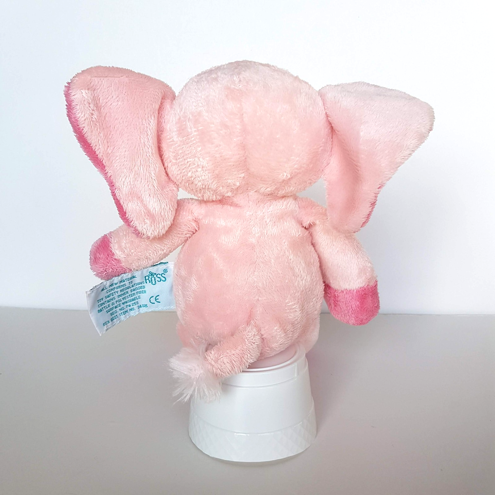 Russ Tender Rattles PINK ELEPHANT Plush Rattle Lovey Stuffed Animal Soft Toy6