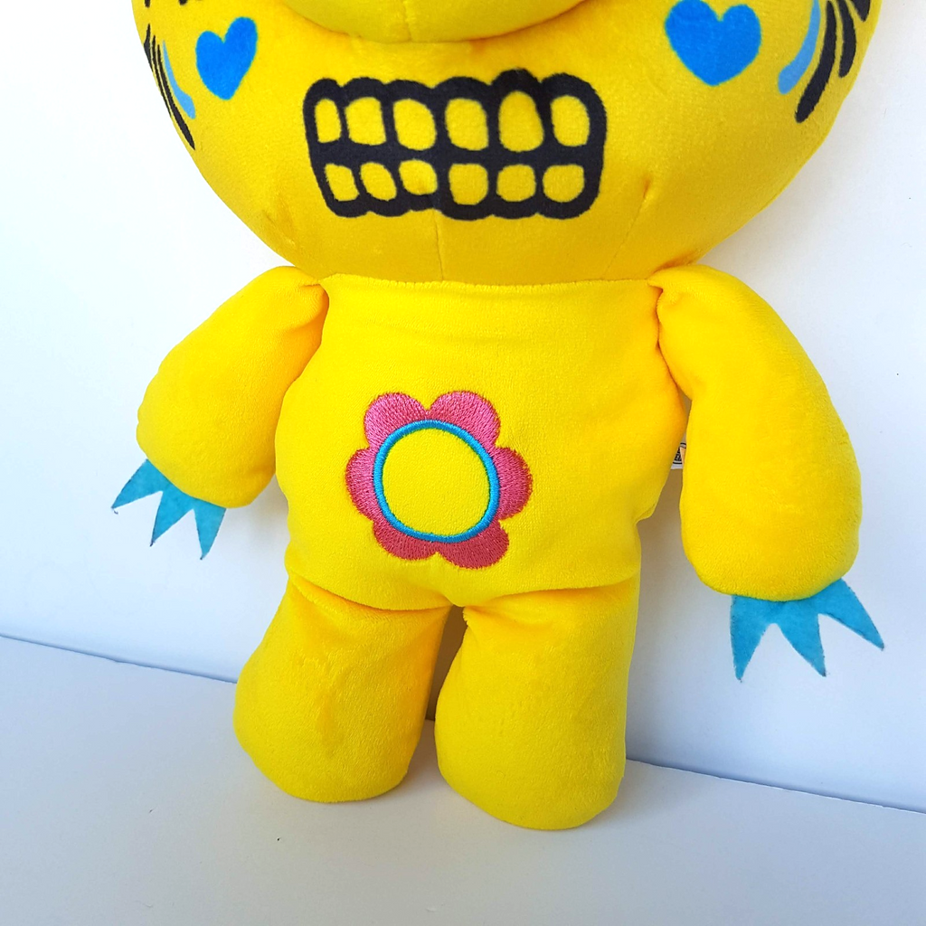 Deddy Bear MUERTOBEAR Plush LARGE 30cm Mexico Art Yellow Stuffed Animal Soft Toy3