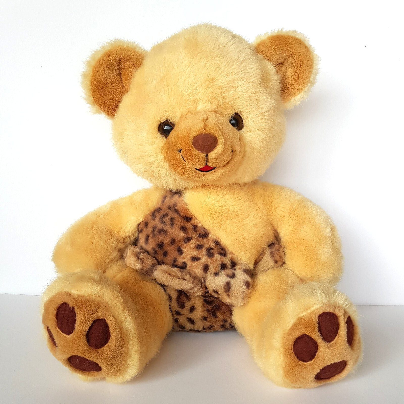 CAVEMAN Teddy Bear 33cm Plush Cuddly Stuffed Animal Soft Toy Clothes Leopard0