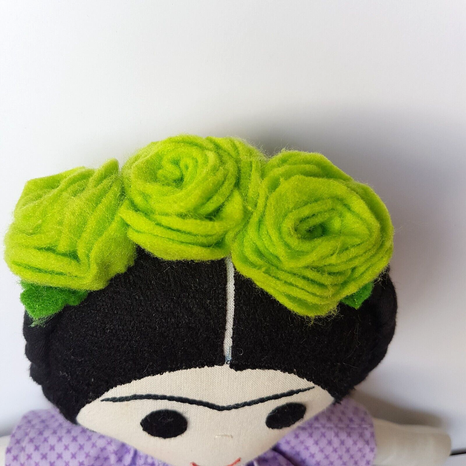 Handmade FRIDA KHALO INSPIRED Doll 41cm Mexican Fabric Artist Soft Toy Felting4