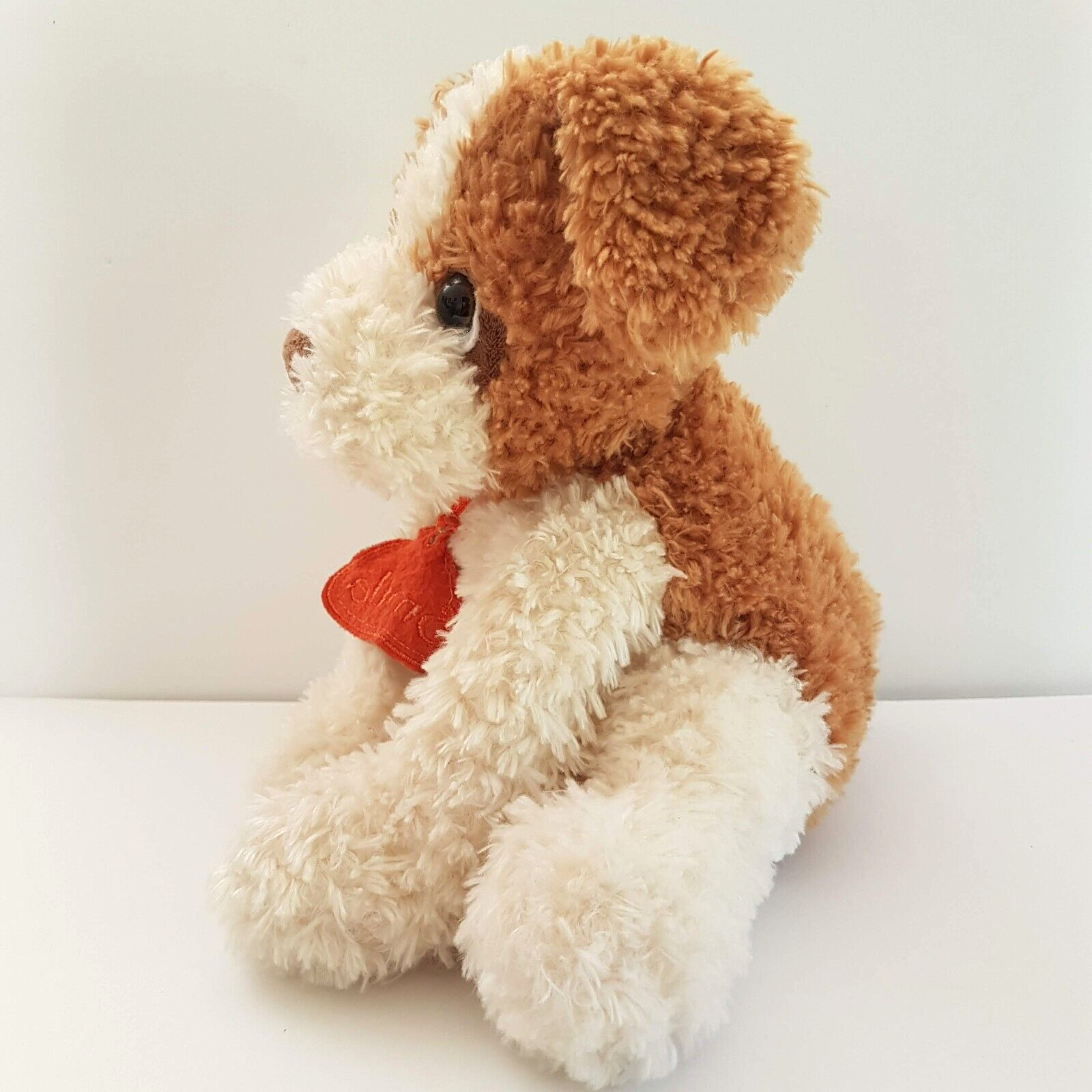 Smile CUDDLY PUPPY DOG Plush Floppy Soft Toy Cream Tan Stuffed Animal Cute7