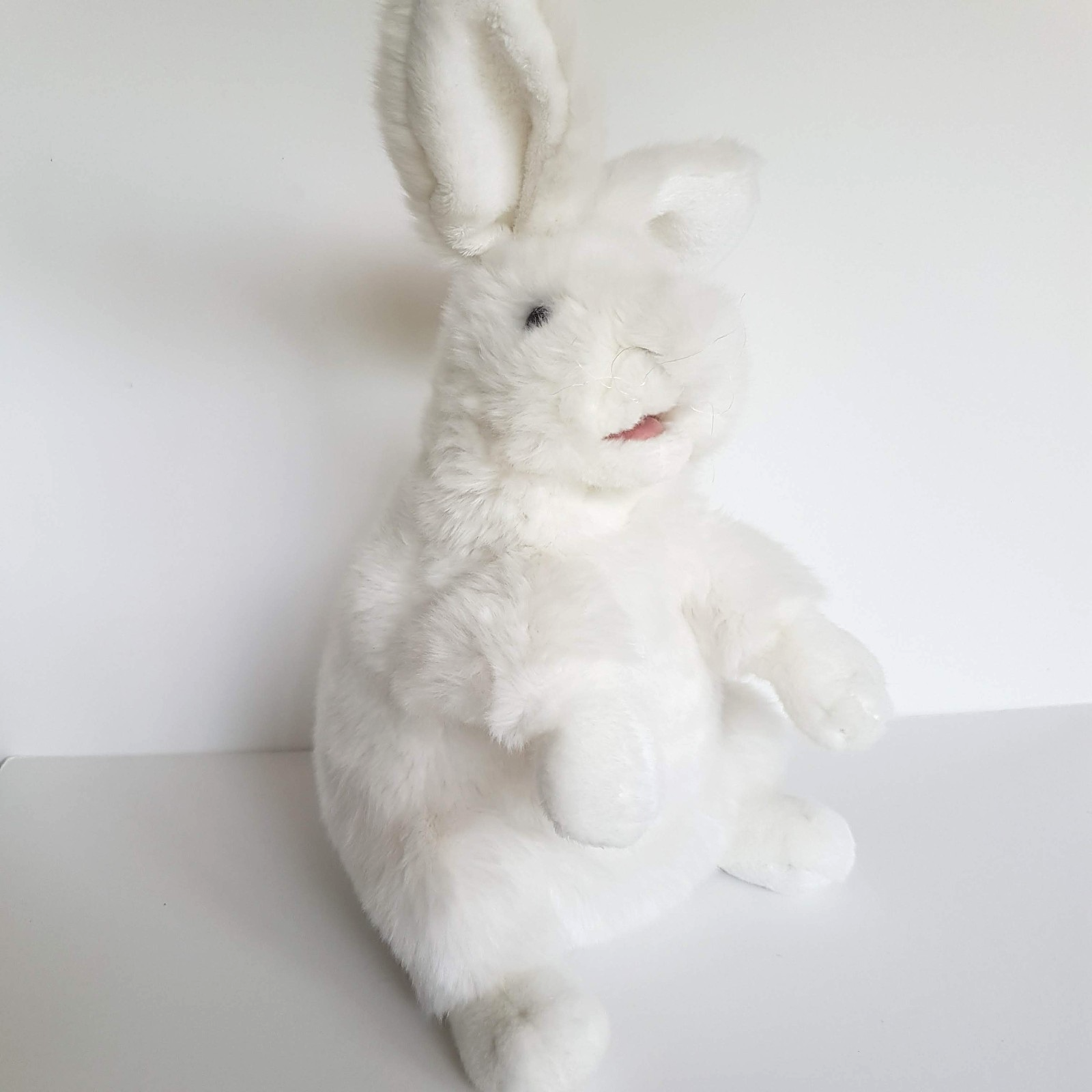 Folkmanis WHITE BUNNY RABBIT PUPPET Plush Stuffed Animal Soft Toy Super Adorable0