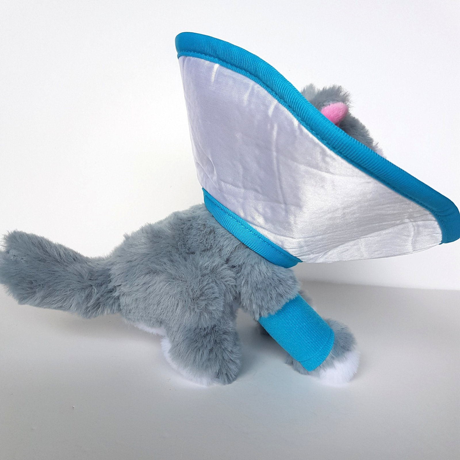 CAT AT THE VET Plush Stuffed Animal Kitten Soft Toy Get Well Pet Cone Bandages5