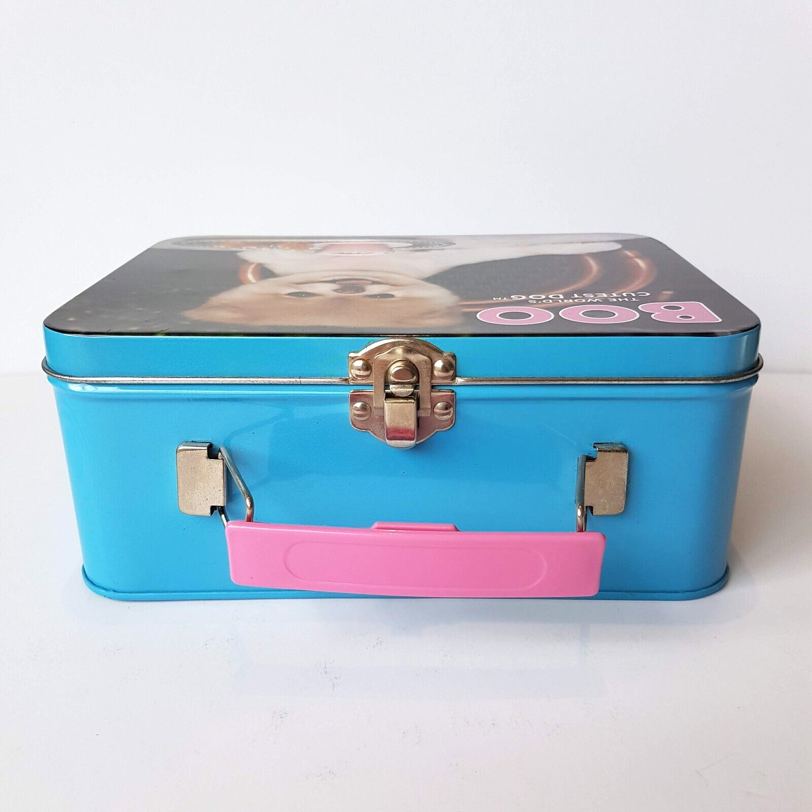 BOO DOG Collectible Metal Lunch Box Carry Tin Pomeranian School Carry Box Dogs2